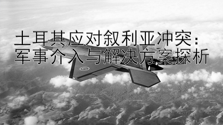 土耳其應(yīng)對敘利亞沖突：軍事介入與解決方案探析